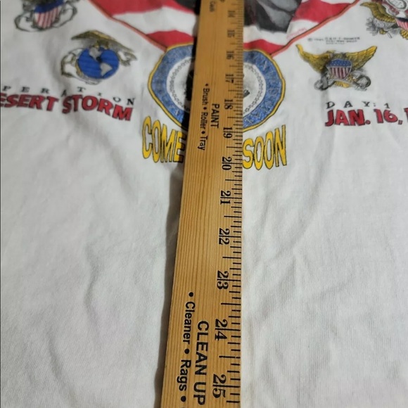 Vtg 90s Operation Desert Storm F-117 Stealth T-Shirt Size L Single-Stitch USA - Picture 9 of 11